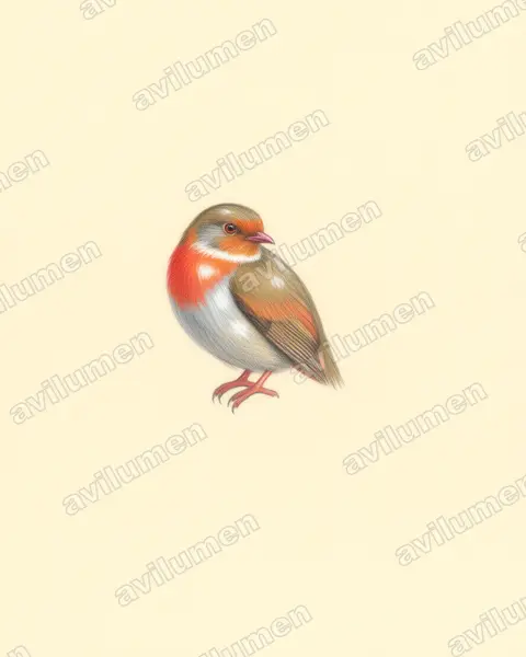 Illustration im Stil Buntstift: Red-banded Fruiteater (Pipreola whitelyi)