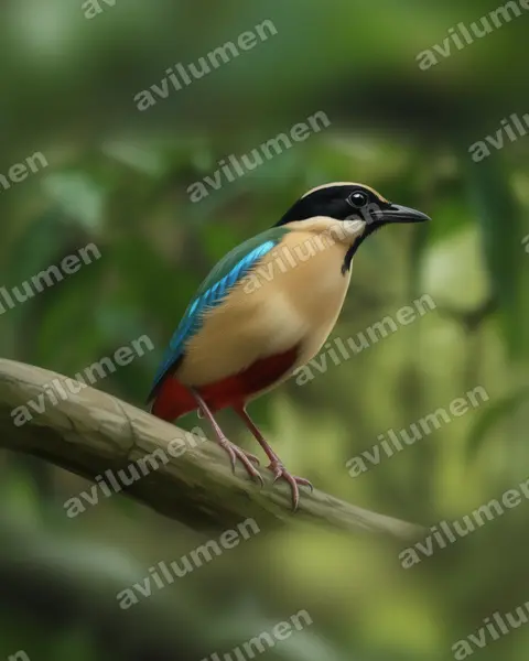 Ilustración en Realista: Pitta elegans (Pita elegante)