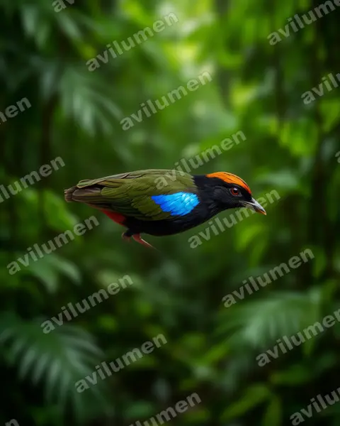 Illustration Réaliste : Pitta iris (Brève iris)