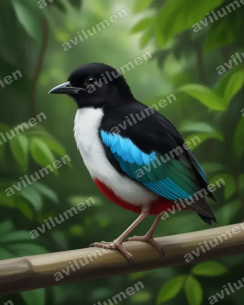 Realistic illustration: Pitta maxima (Ivory-breasted Pitta)