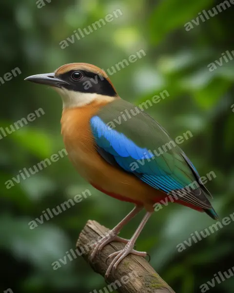 Illustration Réaliste : Pitta megarhyncha (Brève des palétuviers)