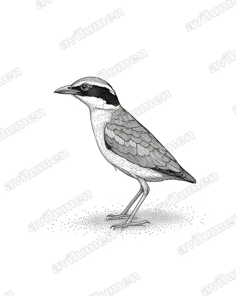 Ink illustration: Pitta nympha (Fairy Pitta)