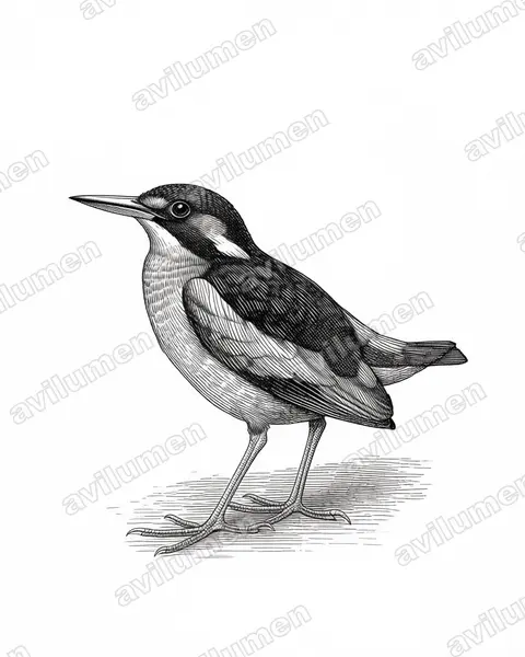 Illustration Encre : Pitta superba (Brève superbe)