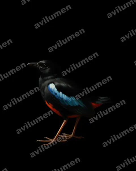Illustration Huile : Pitta superba (Brève superbe)
