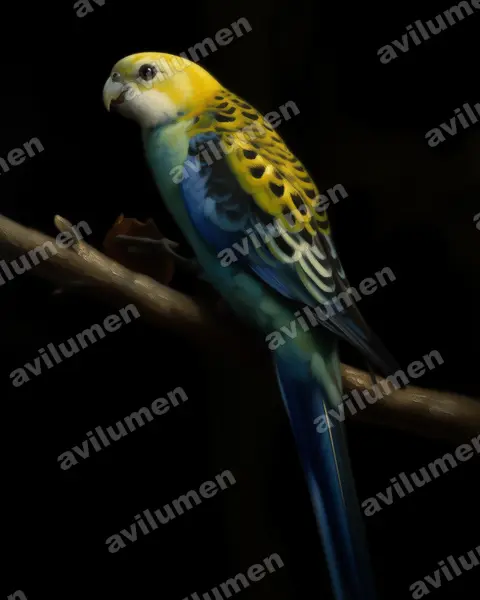 Oil illustration: Platycercus adscitus (Pale-headed Rosella)