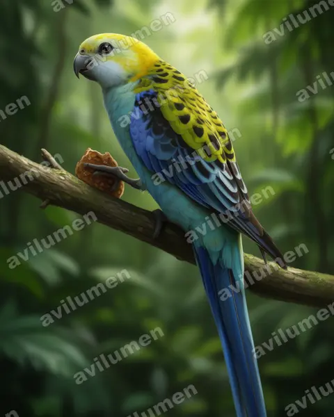 Realistic illustration: Platycercus adscitus (Pale-headed Rosella)