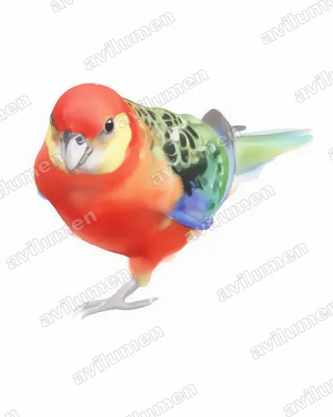 Ilustración en Acuarela: Platycercus icterotis (Perico carigualdo)
