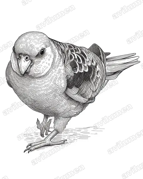 Ilustración en Tinta: Platycercus icterotis (Perico carigualdo)