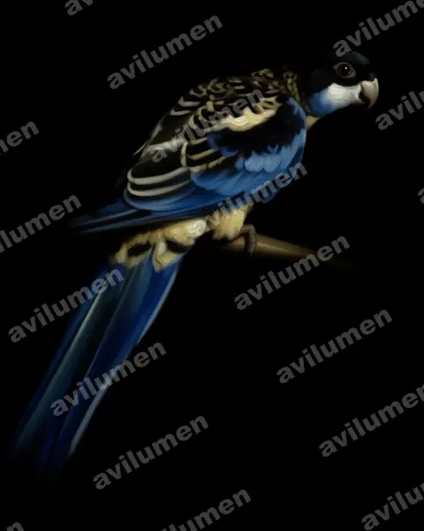 Ilustración en Óleo: Platycercus venustus (Rosella del norte)
