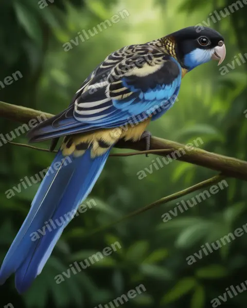Ilustración en Realista: Platycercus venustus (Rosella del norte)