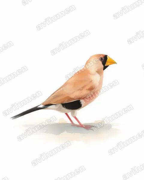 Illustration im Stil Aquarell: Maskenamadine (Poephila personata)