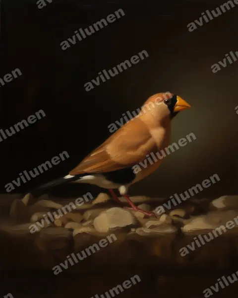 Illustration im Stil Öl: Maskenamadine (Poephila personata)