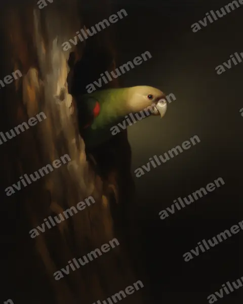 Illustration im Stil Öl: Kappapagei (Poicephalus robustus)