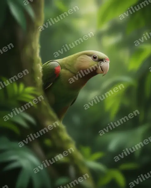 Illustration im Stil Realistisch: Kappapagei (Poicephalus robustus)