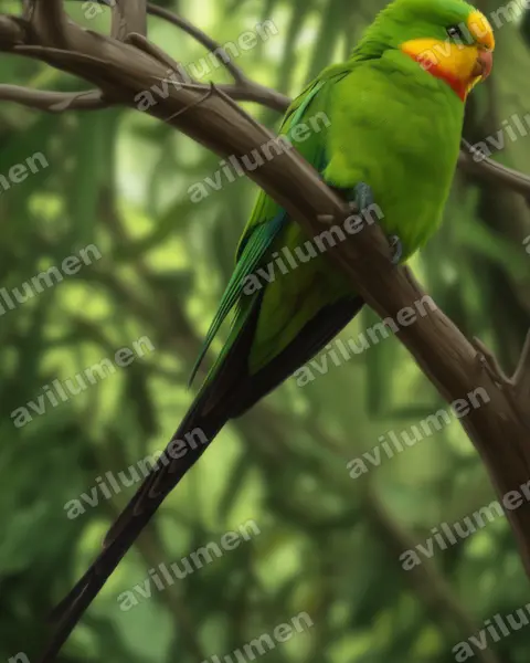 Illustration Réaliste : Polytelis swainsonii (Perruche de Barraband)