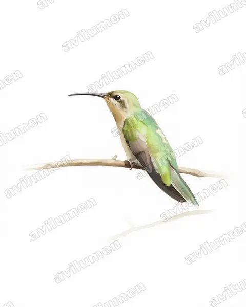 Ilustración en Acuarela: Polytmus milleri (Colibrí de tepui​)