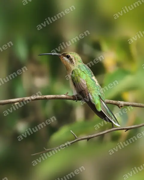 Ilustración en Realista: Polytmus milleri (Colibrí de tepui​)