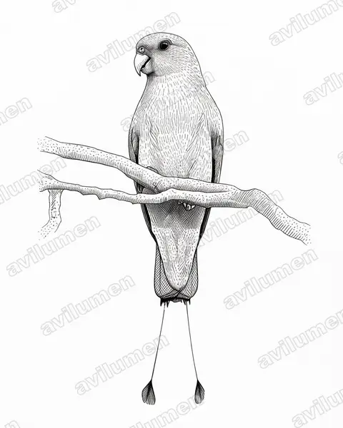 Illustration im Stil Tusche: Luzon-Spatelschwanzpapagei (Prioniturus luconensis)