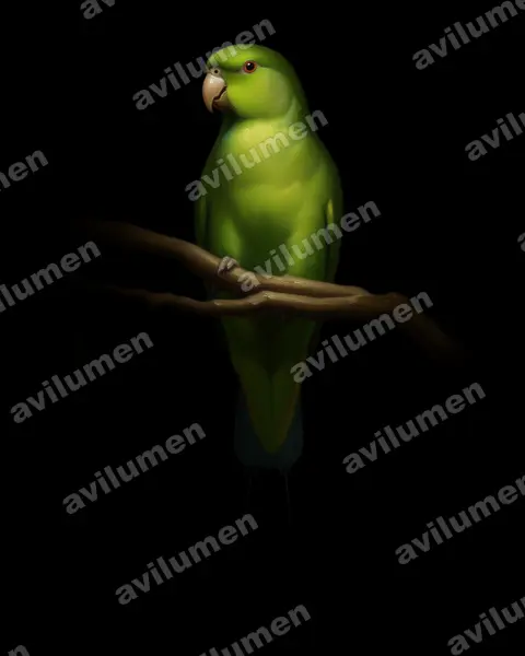 Illustration im Stil Öl: Luzon-Spatelschwanzpapagei (Prioniturus luconensis)