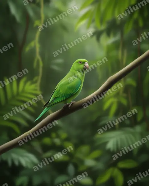 Realistic illustration: Prioniturus mindorensis (Mindoro racket-tail)
