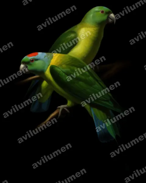 Illustration Huile : Prioniturus verticalis (Palette des Sulu)