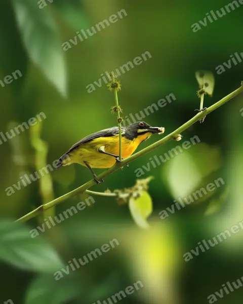 Ilustración en Realista: Prionochilus plateni (Picaflores de Palawan)