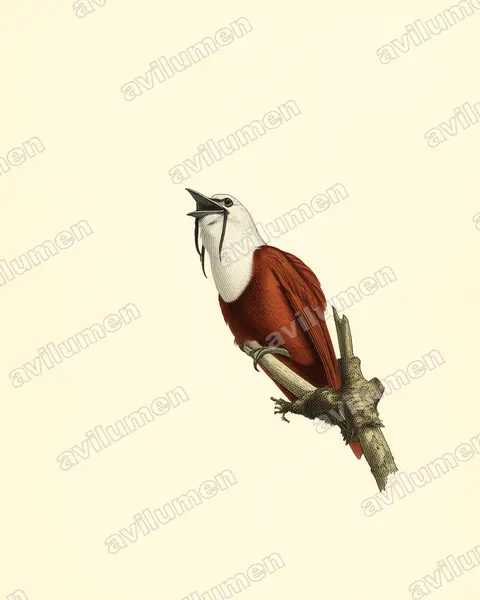 Illustration Planche ancienne : Procnias tricarunculatus (Araponga tricaronculé)