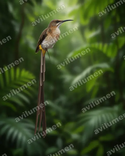 開普頓雁（Promerops cafer）的写实插画