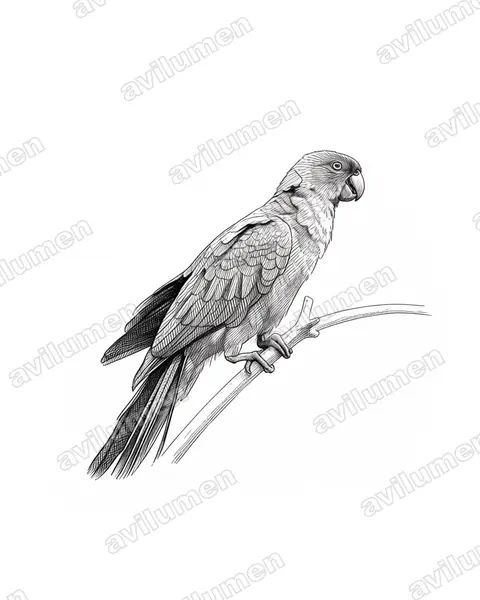 Illustration im Stil Tusche: Fidschisittich (Prosopeia splendens)