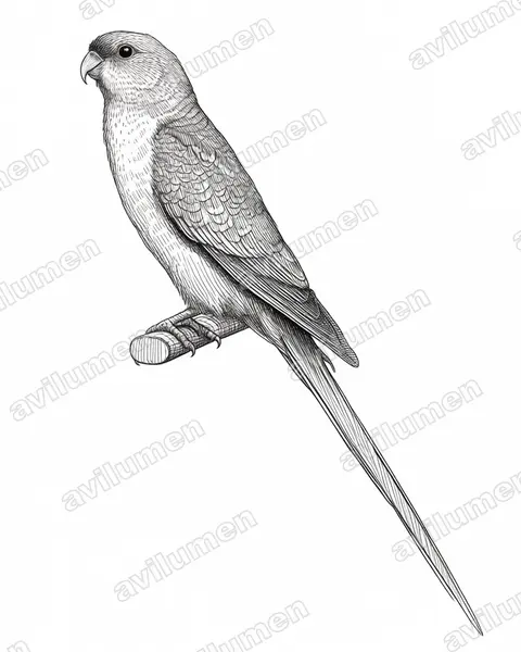 Ilustración en Tinta: Psephotellus pulcherrimus (Perico del paraíso)