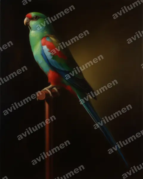 Ilustración en Óleo: Psephotellus pulcherrimus (Perico del paraíso)