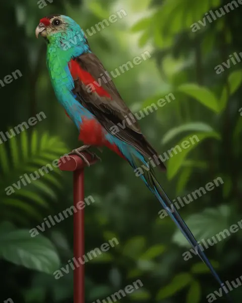 Ilustración en Realista: Psephotellus pulcherrimus (Perico del paraíso)