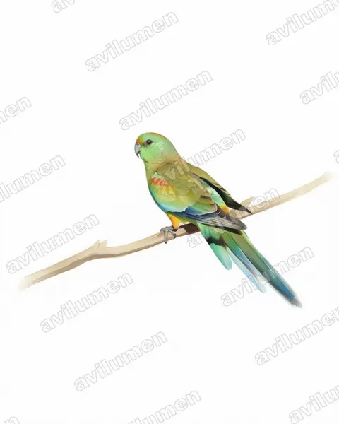 Illustration im Stil Aquarell: Vielfarbensittich (Psephotellus varius)