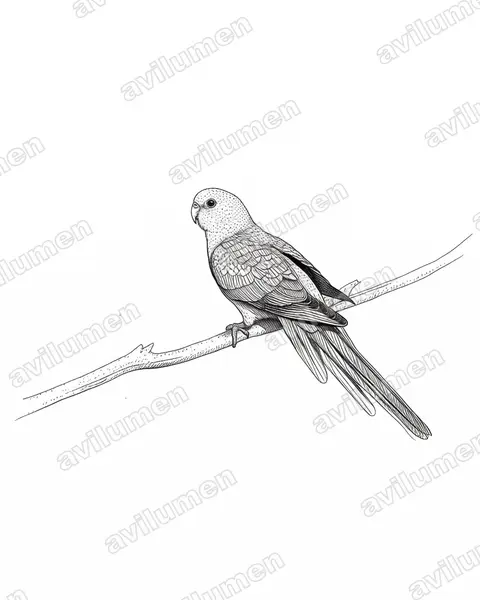 Illustration im Stil Tusche: Vielfarbensittich (Psephotellus varius)