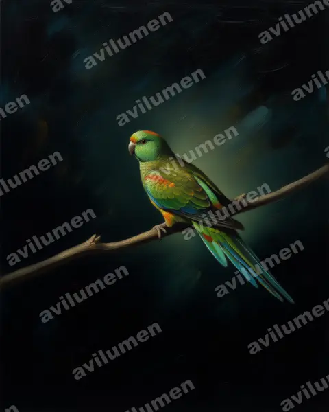 Illustration im Stil Öl: Vielfarbensittich (Psephotellus varius)