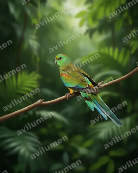 Illustration im Stil Realistisch: Vielfarbensittich (Psephotellus varius)