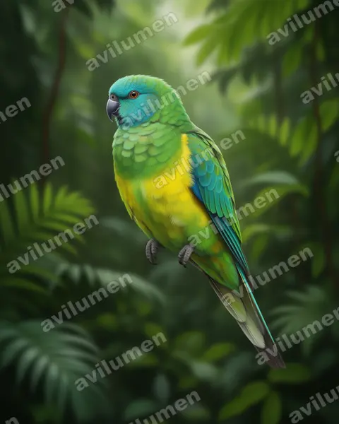 Illustration im Stil Realistisch: Singsittich (Psephotus haematonotus)