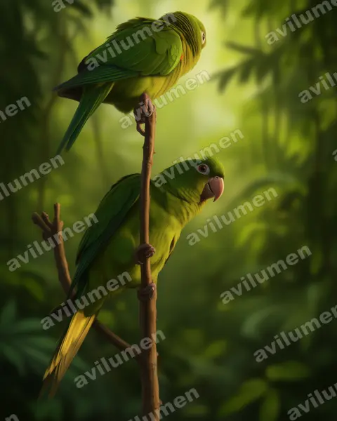 Illustration Réaliste : Psittacara chloropterus (Conure maîtresse)