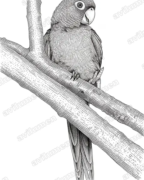 Ink illustration: Psittacara euops (Cuban parakeet)
