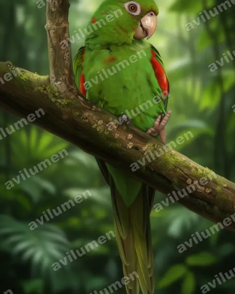 Realistic illustration: Psittacara euops (Cuban parakeet)