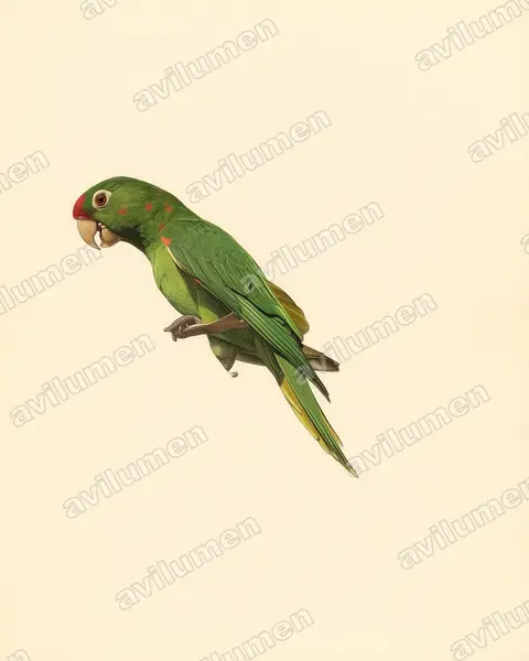 Illustration Planche ancienne : Psittacara finschi (Conure de Finsch)