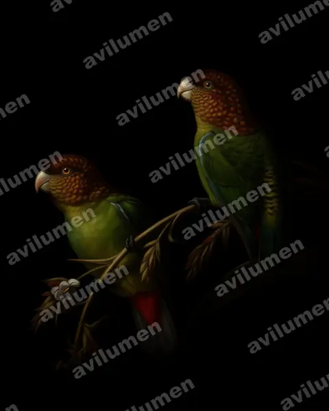 Oil illustration: Psittacella modesta (Modest Tiger Parrot)