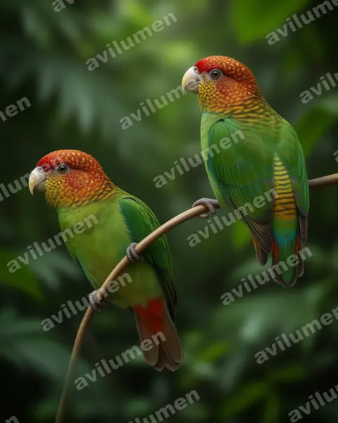Realistic illustration: Psittacella modesta (Modest Tiger Parrot)