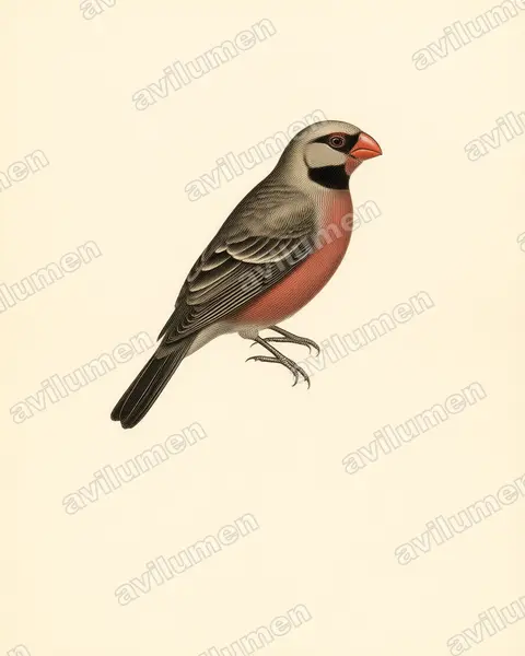 Vintage plate illustration: Psittacula alexandri (Red-breasted Parakeet)
