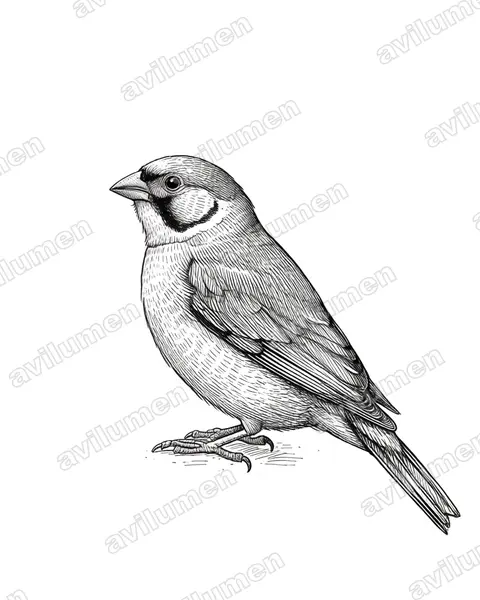 Ink illustration: Psittacula alexandri (Red-breasted Parakeet)