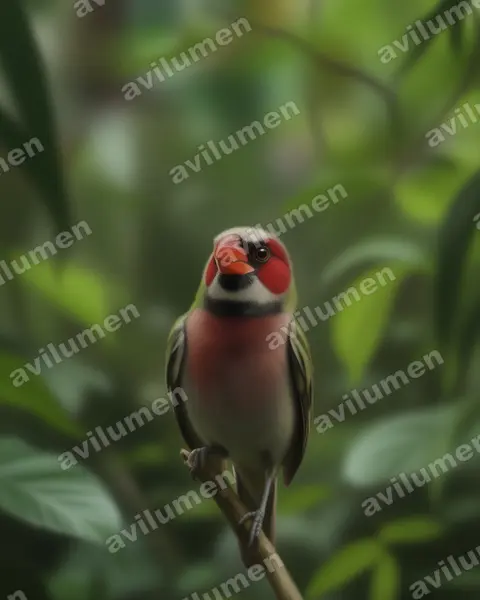 Realistic illustration: Psittacula alexandri (Red-breasted Parakeet)