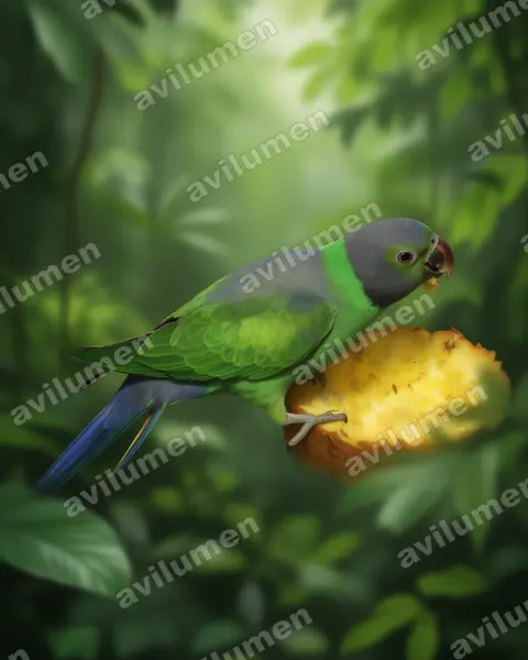 Illustration Réaliste : Psittacula calthrapae (Perruche de Layard)