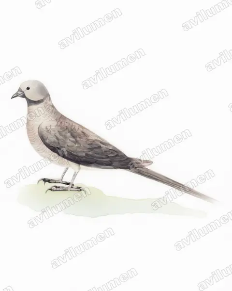 Watercolor illustration: Psittacula exsul (Newton's parakeet)