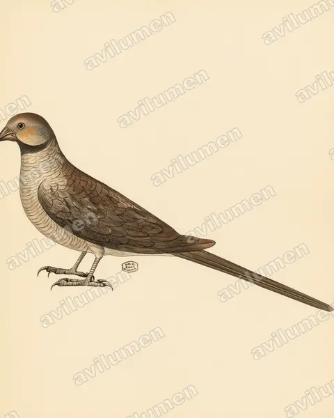 Vintage plate illustration: Psittacula exsul (Newton's parakeet)