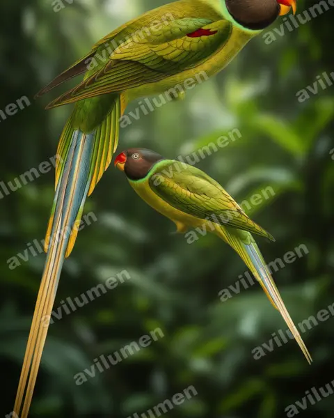 Illustration Réaliste : Psittacula finschii (Perruche de Finsch)